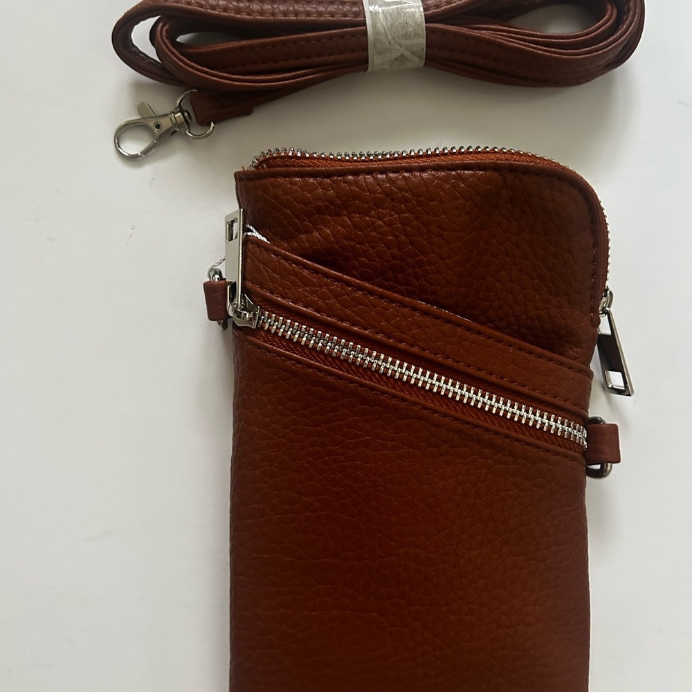 NWT K Carroll Brown Vegan  Crossbody Bag